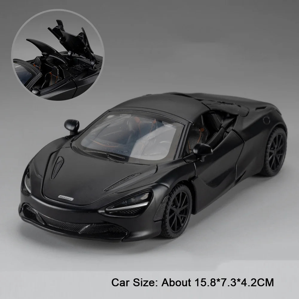 1:32 720S Senna Sports Car Model Toy Doors Opened Metal Die-cast Sound Light Miniature Vehicles Models Boys Collection Gifts