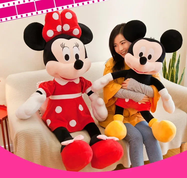 Disney 35/50cm Mickey Mouse Plush Toys Kawaii Anime Mickey Minnie Stuffed Plushies Models Decoration Doll for  Birthday Gift