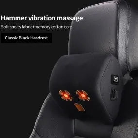 Car Lumbar Support Electric Massage Headrest Neck Pillow Car Massage Pillows Comfortable Waist Cushion Relieve Driver Fatigue
