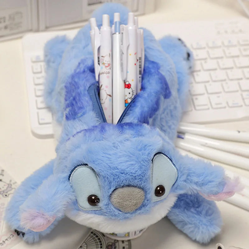Stitch Plush Cute Pencil Case Disney Anime Kawaii Pen Bag Kids School Home Stationery Box Lilo & Stitch Plush Bags Kids Gift Toy