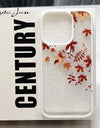 Transparent Fallen Leaves Flower Phone Case For iPhone 16 15 14 Pro Max 15 14 16 Plus Maple Leaf Clear Funda Back Cover