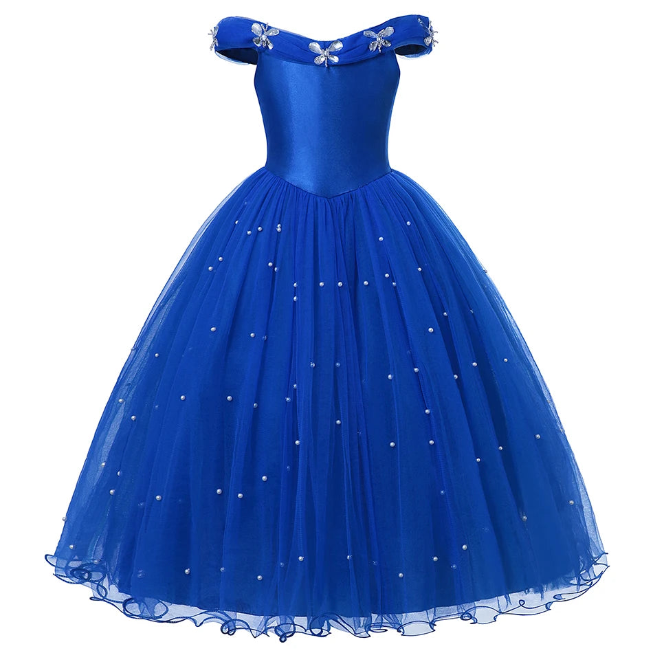 Led Light up Girls Cinderella Princess Dress Disney Cinderella Cosplay Christmas New Year Party Costume Kids Birthday Gown