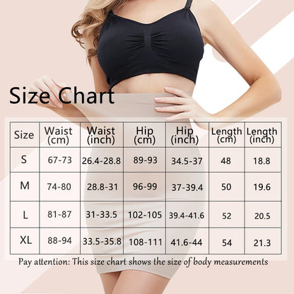 Above Knee Anti-Cling Underskirt Half Slips for Dress Shapewear Body Shaper Seamless Smooth Tummy Control Underwear Short Skirt