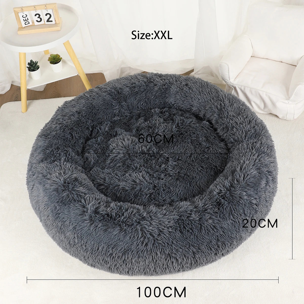 Washable Plush Dog Bed Fluffy Pet Sofa Cushion