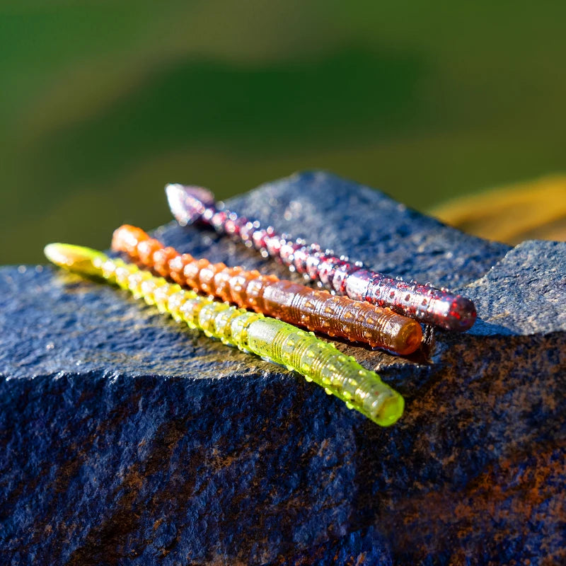 15pcs/Pack Floating Fishing Soft Baits 110mm Sequin Worm Silicone Swimbaits Lures Pesca Bass Carp Fishing Tackle Bait