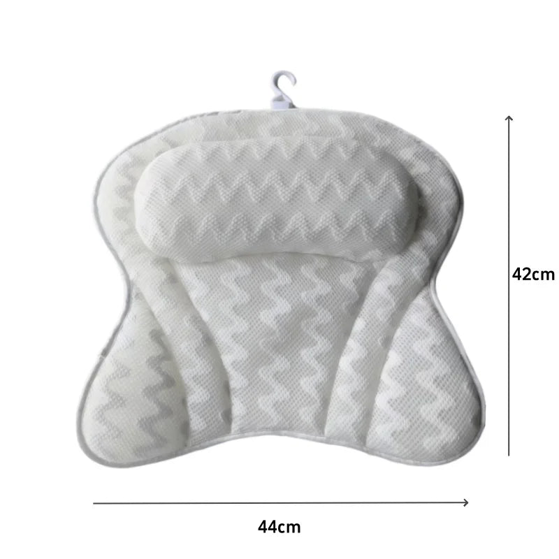 4D SPA Pillow 6 Suction Cup Bathtub Massage Pillow Bathing Neck Back Support Headrest Bathroom Non-Slip Cushion