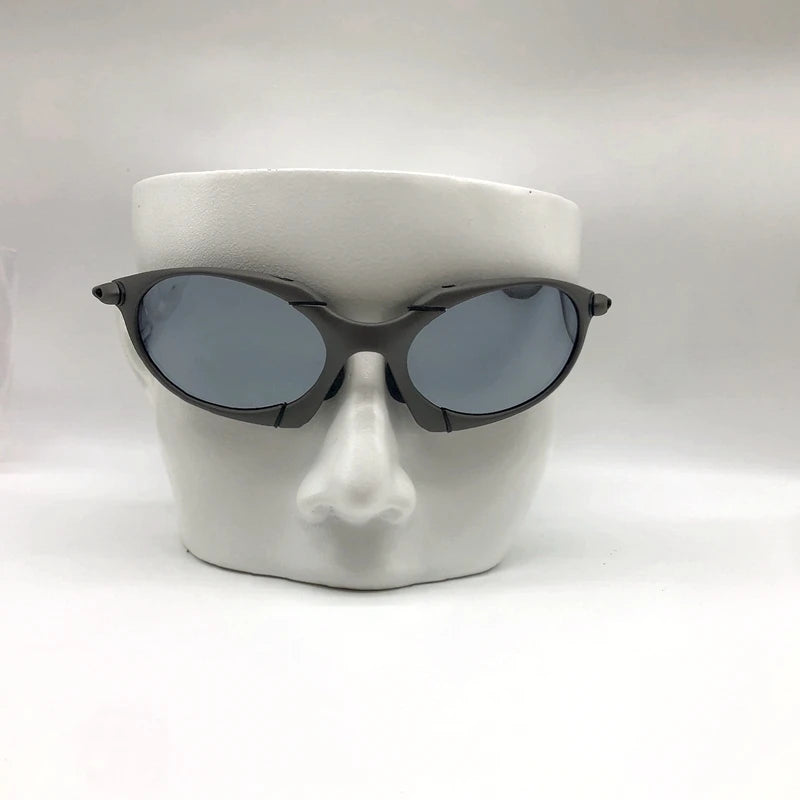 Polarized UV400 Road Bike Cycling Sunglasses – Gray Metal Frame Riding Fishing Eyewear