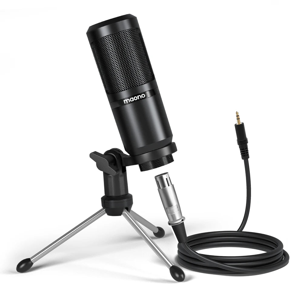 PM360TR Condenser Microphone Podcast Microphone 3.5mm Mic for Computer,Laptop,Phone,Sound Card,YouTube,Gaming,Recording