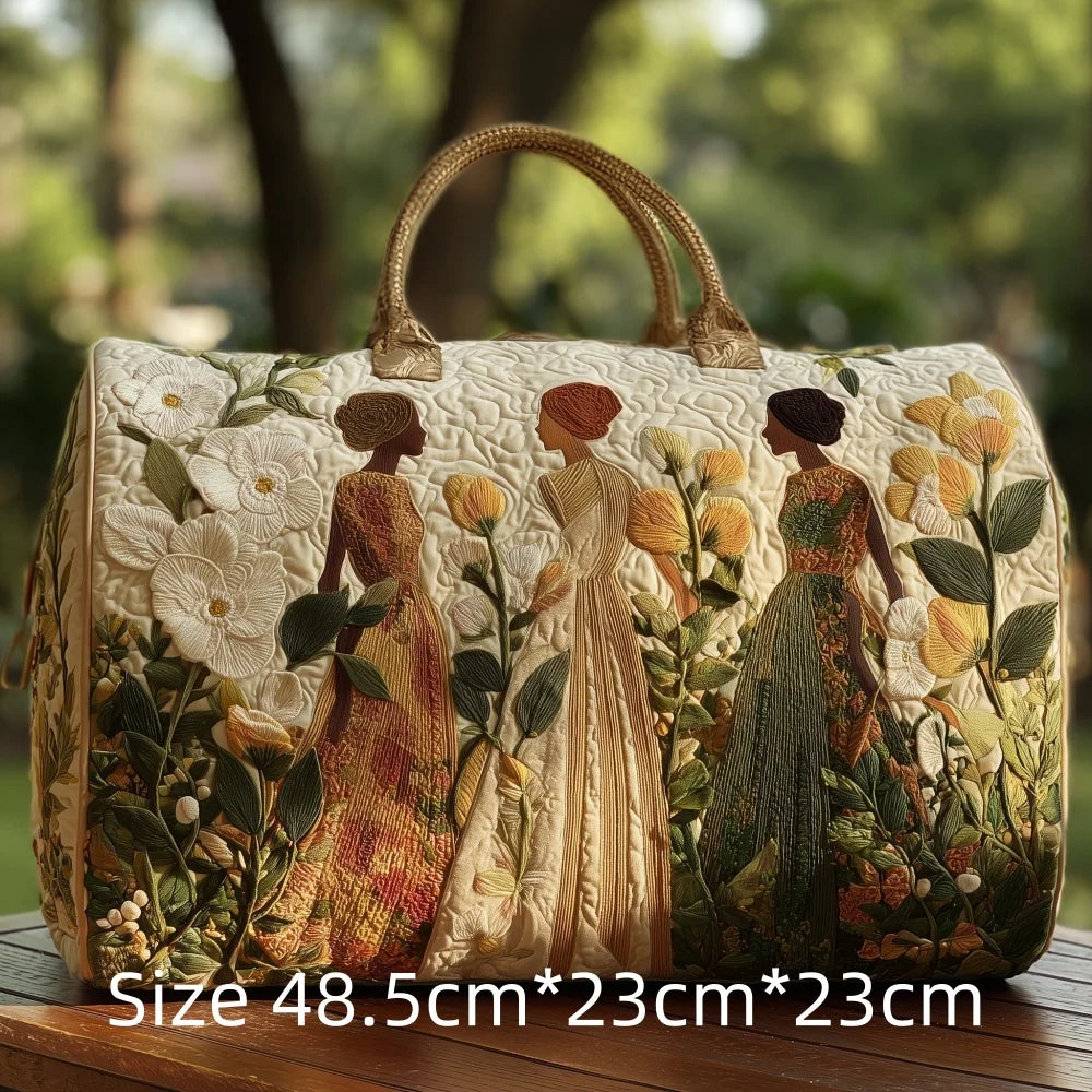 3D Quilted Africa Travel Bag for Women Boho Weekender Bag with African Women Map Print Carry on Luggage Unique Festival Bags
