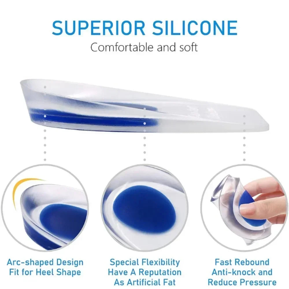 2 Pcs Silicone Heel Pad Heel Pain Relieves Pain Damping Heel Sole and Achilles Tendon Long-term Care Tool Foot Massage Care Pad