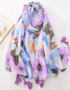 Floral Brand Scarf Luxury Designers New Style Women Elegant Scarves Hug Shawls Pink Purple Scarf Bandana Fashion Design Shawls