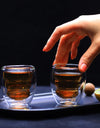 2/4/6pcs Screw Thread Espresso Cups Set Double Wall Glass Coffee Mugs Set 80ml Shot Glass Insulated Teacup Coffee Accessories