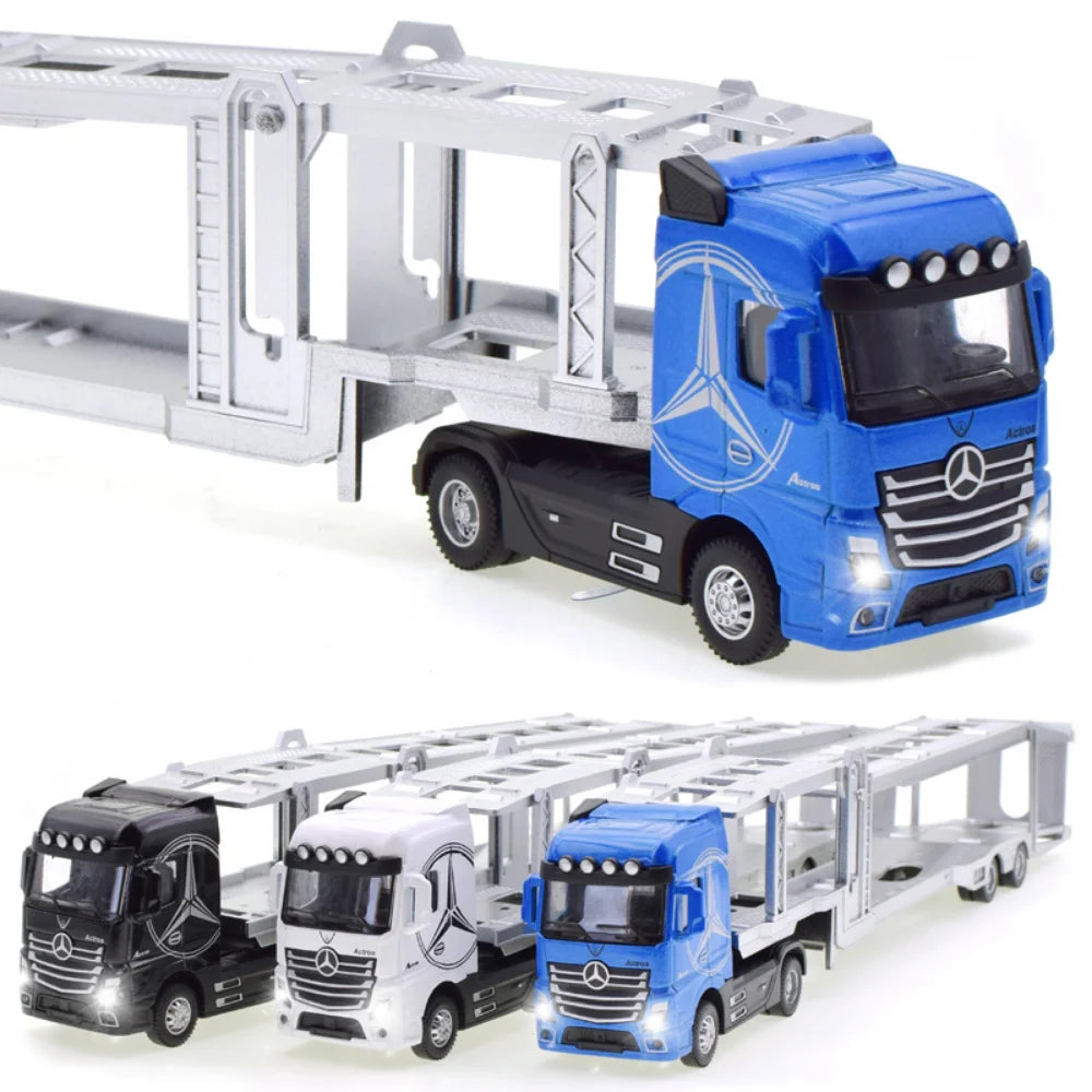 1:50 Diecast Alloy Truck Head Model Toy Container Truck Pull Back With Light Engineering Transport Vehicle Boy