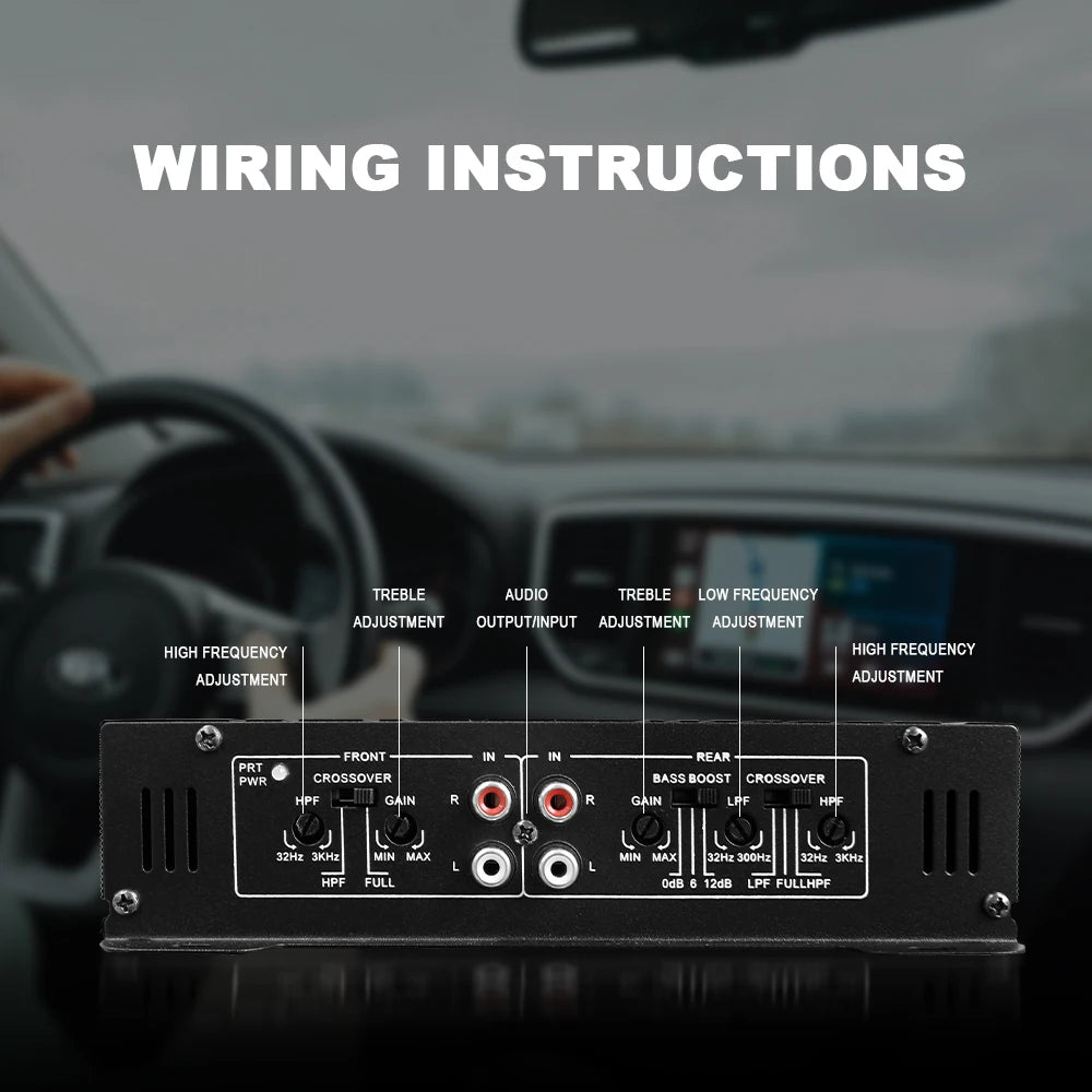 4 Channel 12V Universal Car Audio Amplifier Board 2500W for Subwoofer and Speakers