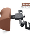 Six-way adjustable U-shaped memory cotton car headrest Brown
