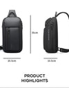 Oxford Trendy Waterproof Materials Men Chest Bag with Large Capacity Fashion Multi-Pockets Slim bag