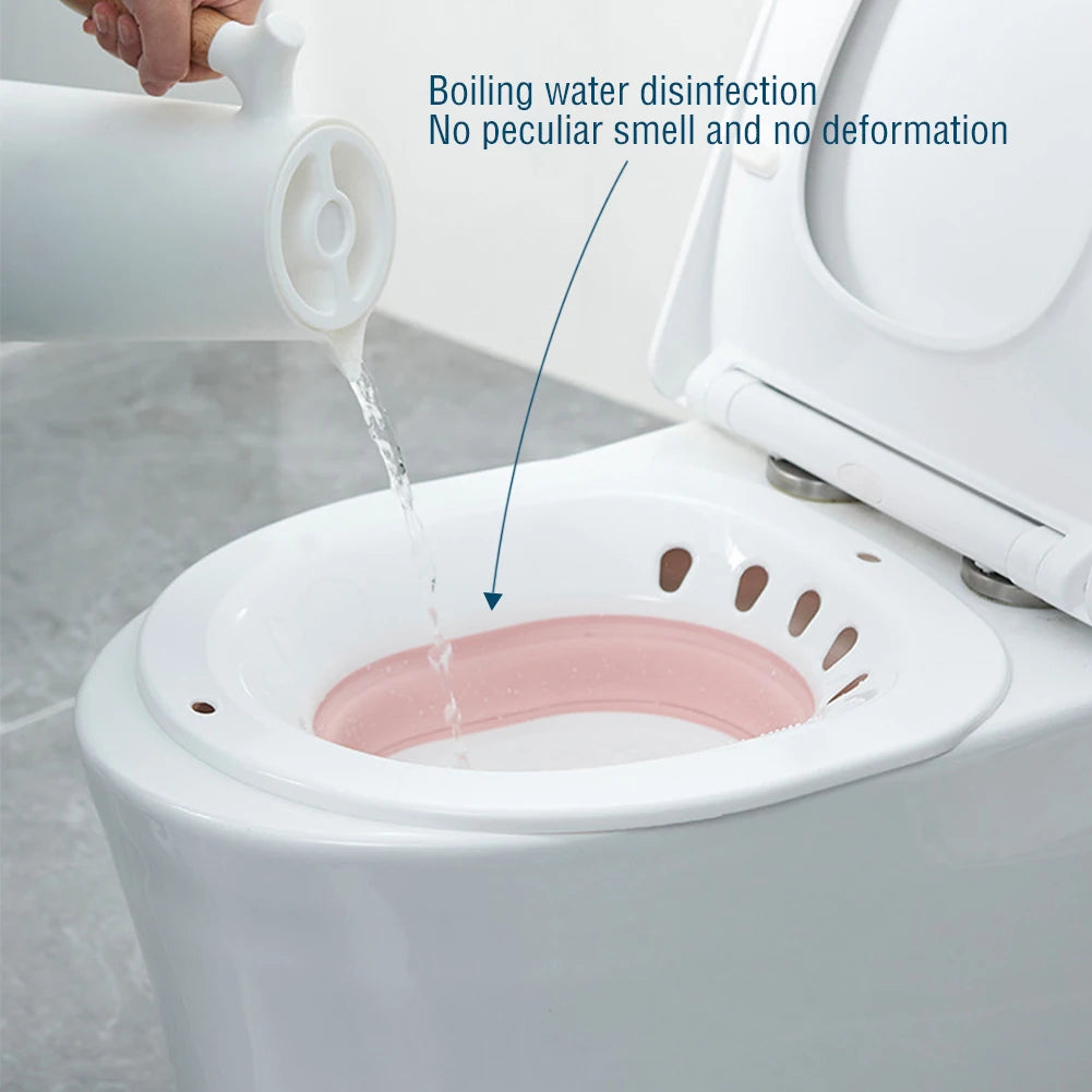 Folding Toilet Bidet Women Postpartum Bath Toilet Seat Self Cleaning Hip Irrigator Perineum Soaking Bathtub Hemorrhoid Treatment