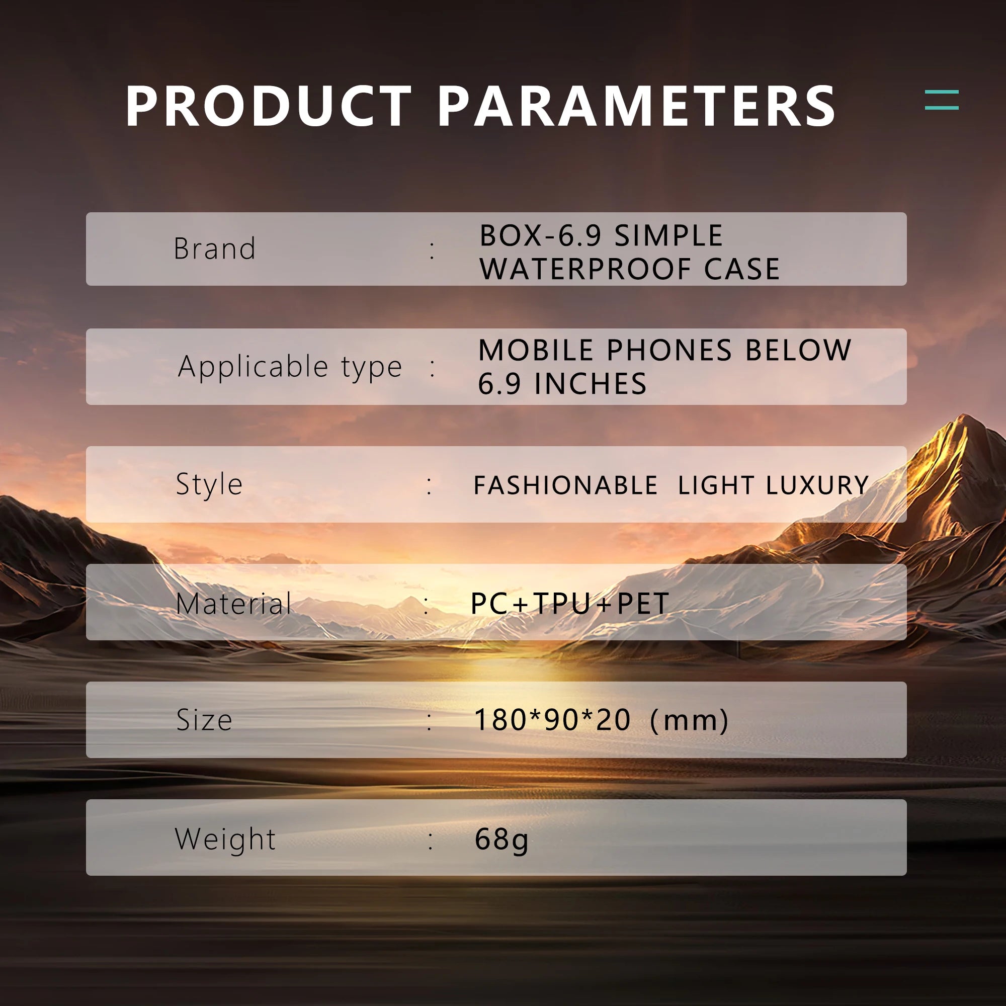 Transparent Universal 6.9-inch Underwater Touch Screen Dust and Drop Protection IP68 Waterproof Phone Case