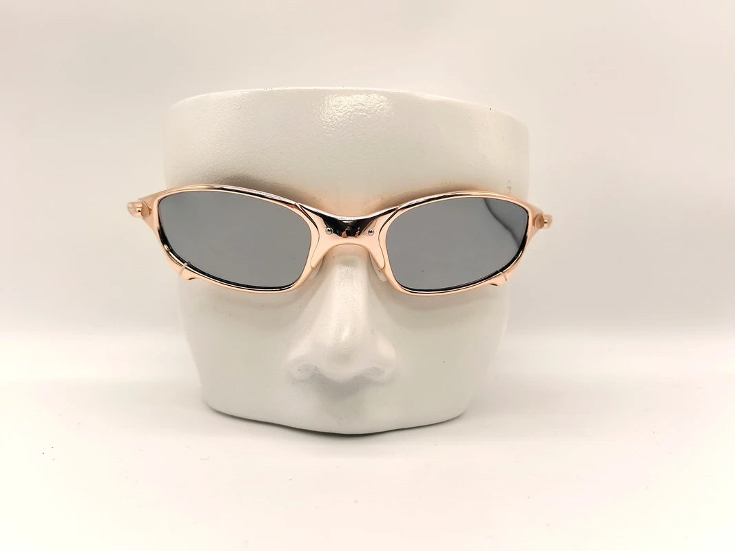 Polarized UV400 Cycling Sunglasses – Gold Metal Frame Fishing Riding Bicycle Eyewear