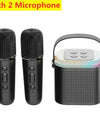 Y1 Wireless Dual Microphones Karaoke Machine KTV DSP System Bluetooth 5.3 PA Speaker HIFI Stereo Surround RGB Colorful LED Light