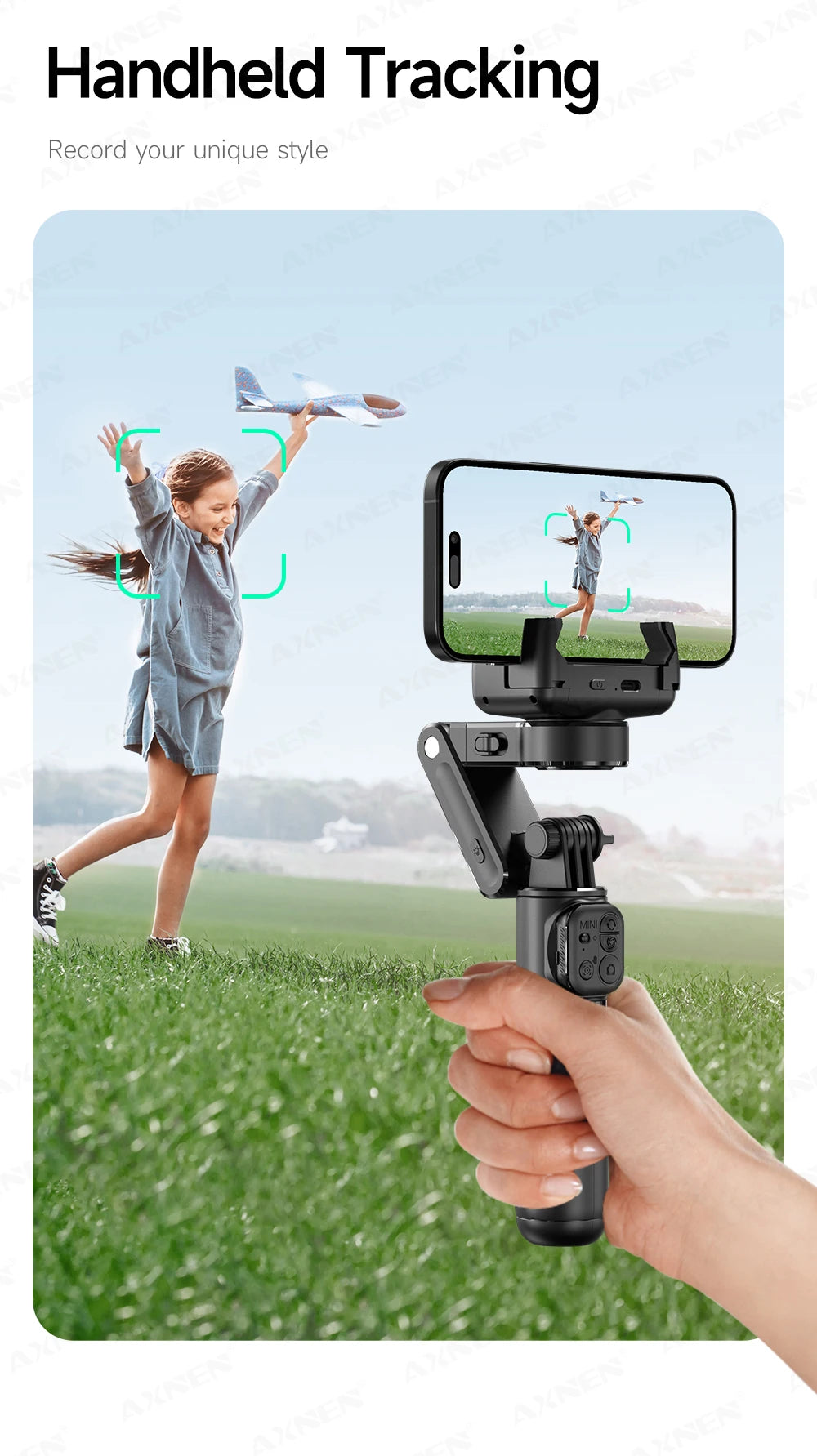 Q19 AI Desktop Gimbal Stabilizer 360 Rotation Auto Face Tracking Mobile Phone Handheld Anti-shake Selfie with Fill Light