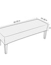 Velvet Long Bench Cover Stretch Soft Piano Stool Covers Rectangle Elastic Chair Cover All-inclusive for Dining Room Bedroom