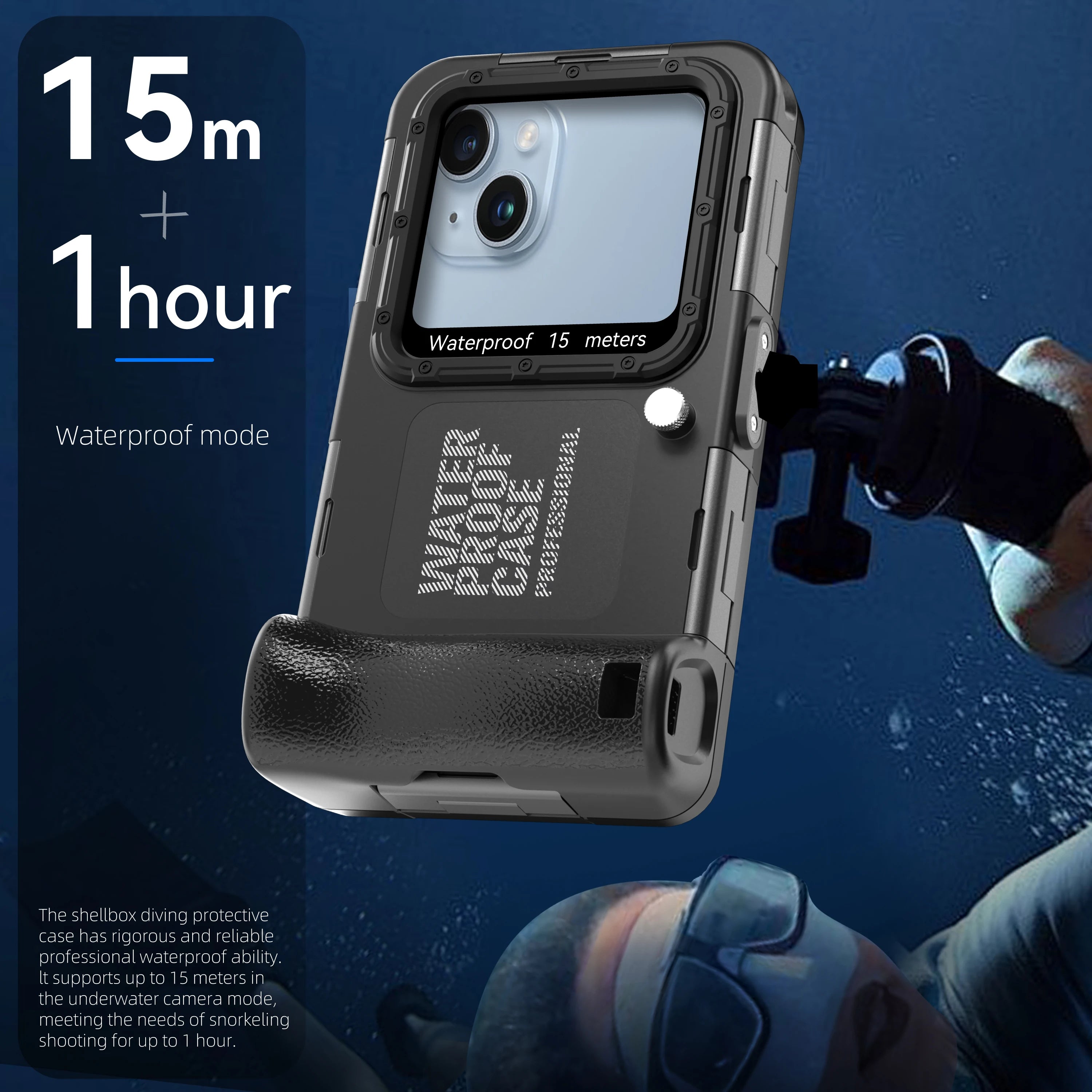 for iPhone series IP68 standard 15M/50ft diving/swimming photography professional diving waterproof phone case