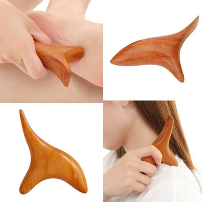 1 PC Neck Foot Wood Trigger Point Massage Gua Sha Tools,Home Gym Professional Wooden Therapy Massage Tool for Back Leg Hand Face