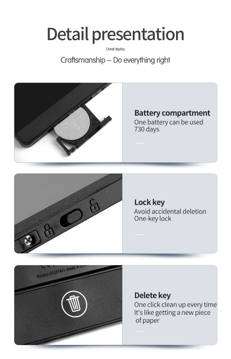 6.5-inch Screen Superfine Handwriting LCD Writing Board Meeting megnetic Single/Double Sided Pad Liquid Drawings Tablet