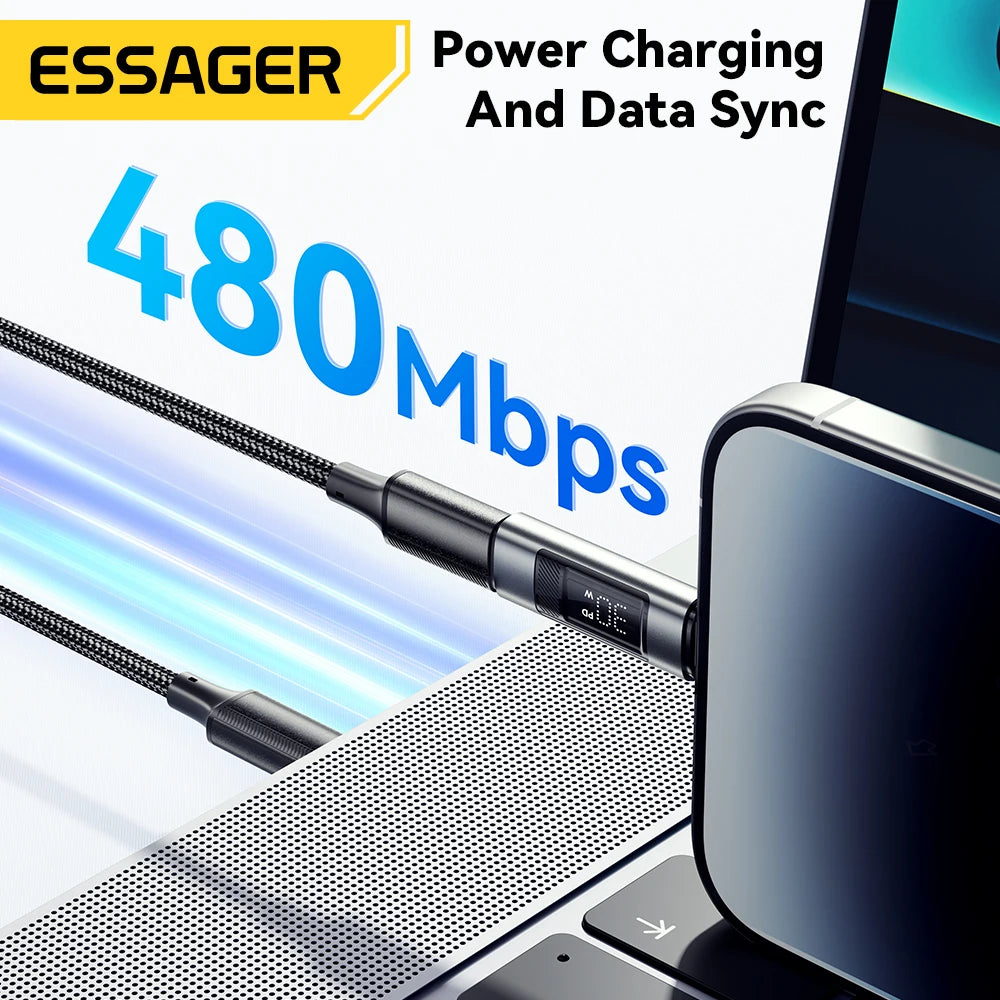 Type-C to Lightning OTG Adapter with Digital Display (PD 60W Fast Charging)