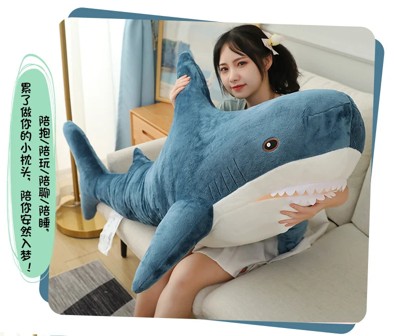 Colorful Shark Plush Stuffed Animal Soft Fish Pillow