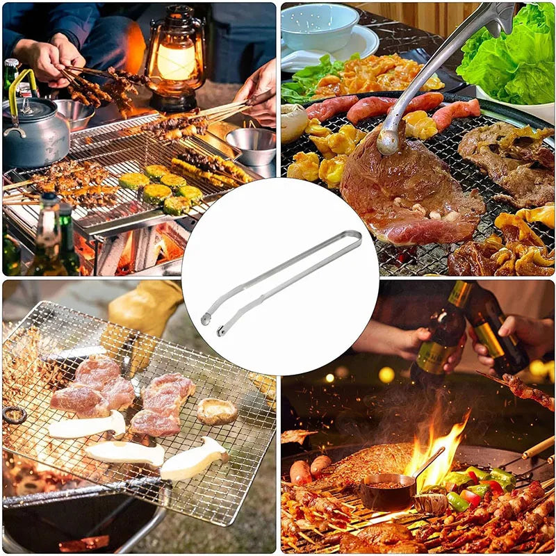 BBQ Sausage Turning Tongs High Temperature Resistance Metal Barbecue Hot Dog Flipping Clip BBQ Tools Multipurpose Cooking Tongs