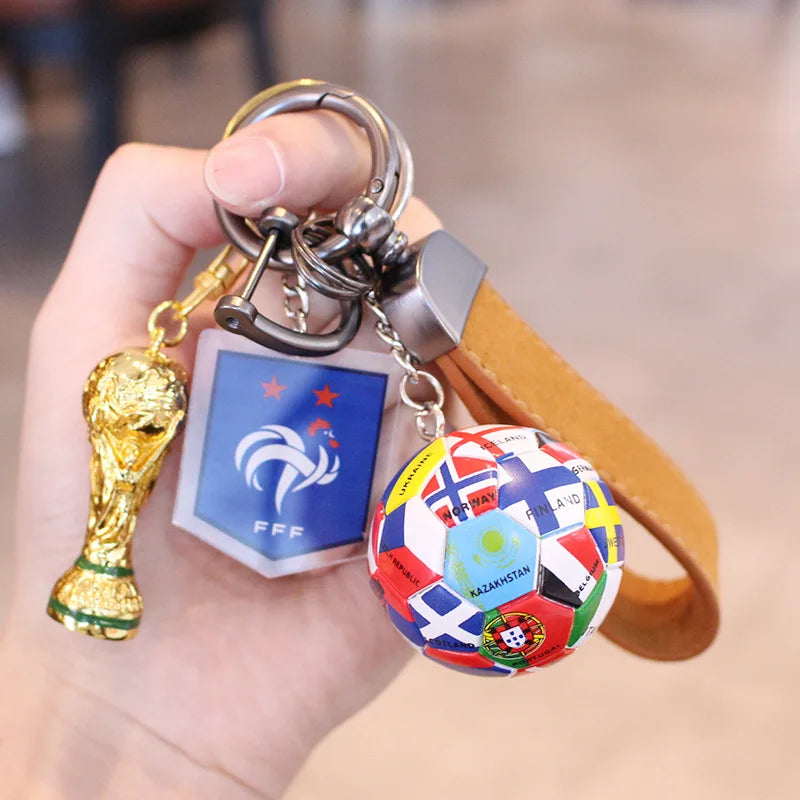 2026 Football Trophy Car Keychain Soccer Fan Bag Charm Souvenir