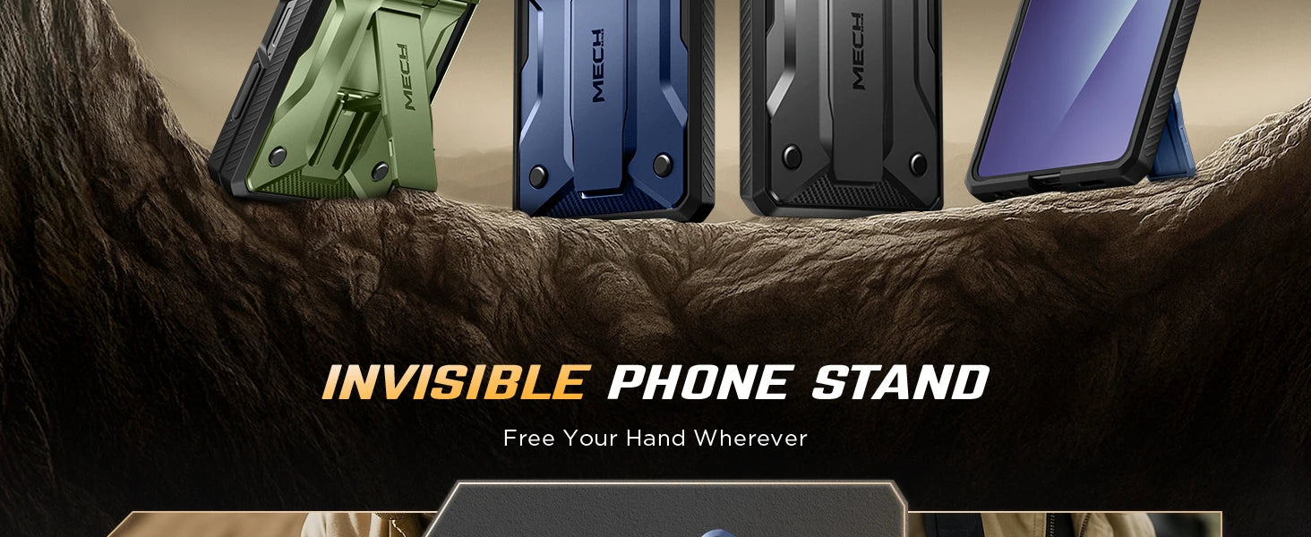 For Galaxy Z Flip 7 Case with Kickstand & 360° Rotatable Belt-Clip Built-in Privacy Screen Protector Hinge Protection Phone Case