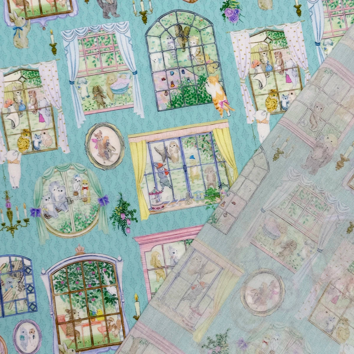 100% cotton Hokkoh-Movie studio Blue tana lawn fabric 80s Poplin printing Sewing fabric Making Dress Clothing Handmade DIY Cloth