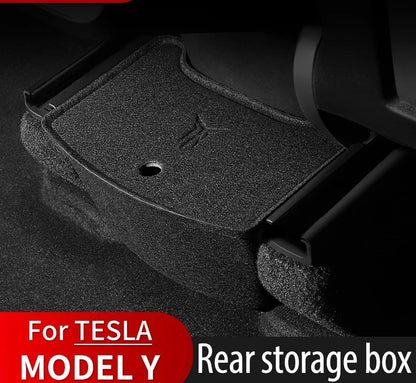 For Tesla Model 3 Model Y Rear Center Console Organizer Tray Flocking For Tesla Model3 Storage Box ModelY Case Accessories