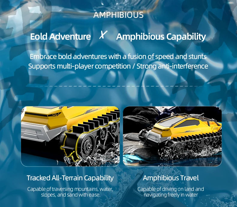 4WD RC Car 2.4G Amphibious 4 Wheel Remote Control Truck Climbing Off Road Waterproof Armored Vehicles 's Toys