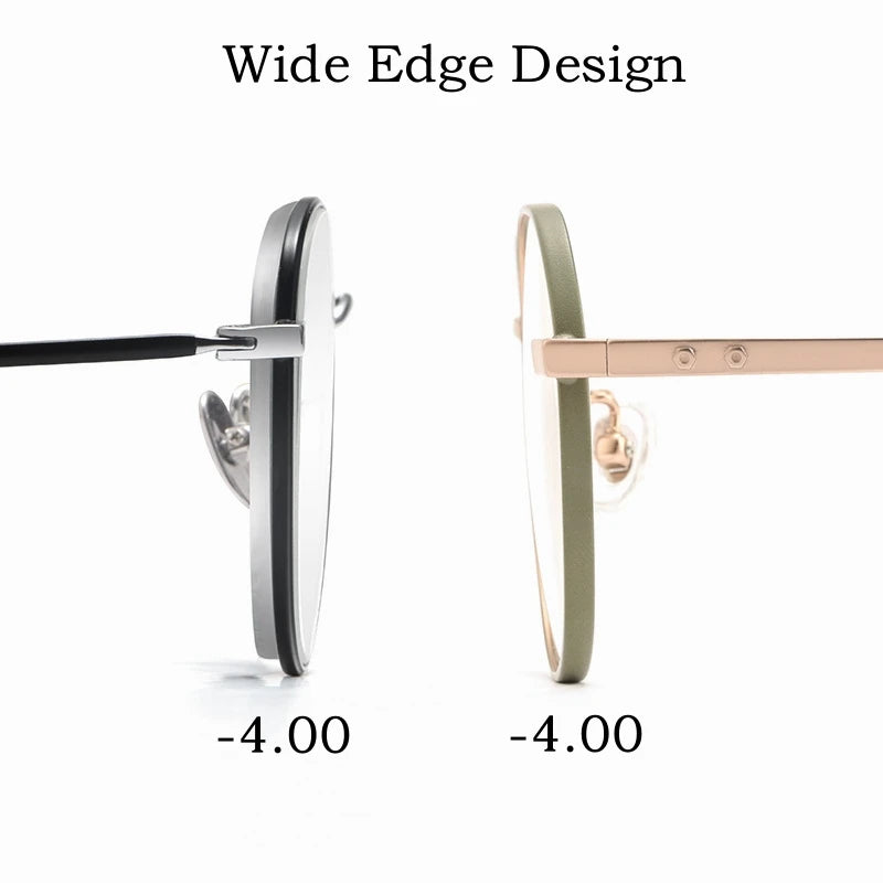 Ultra Light Wide Edge Design Fashion Polygonal Pure Titanium Retro Myopia Optical Prescription Glasses Frame Women