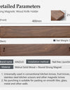 40cm Walnut Solid Wood Magnetic Knife Holder Double Row Strong Magnetic Force No Nails/ Punching Kitchen Accessories