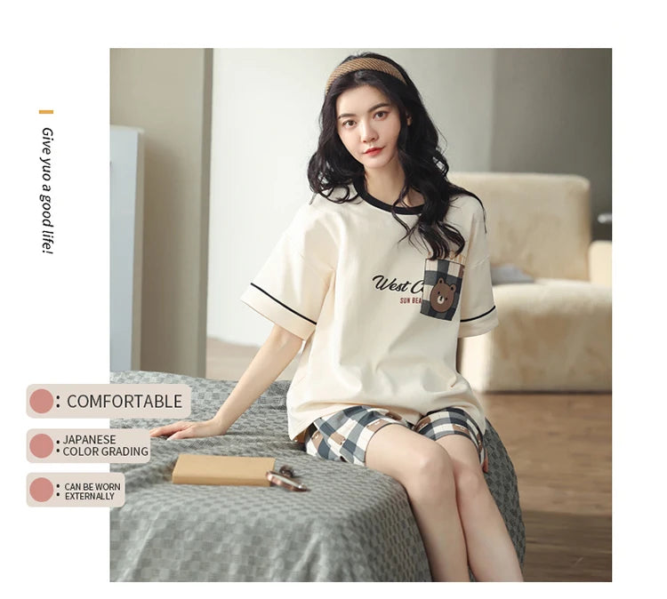 Women’s Winter Corduroy Cotton Pajama Set – Cute, Comfortable, Loose Long Sleeve Loungewear