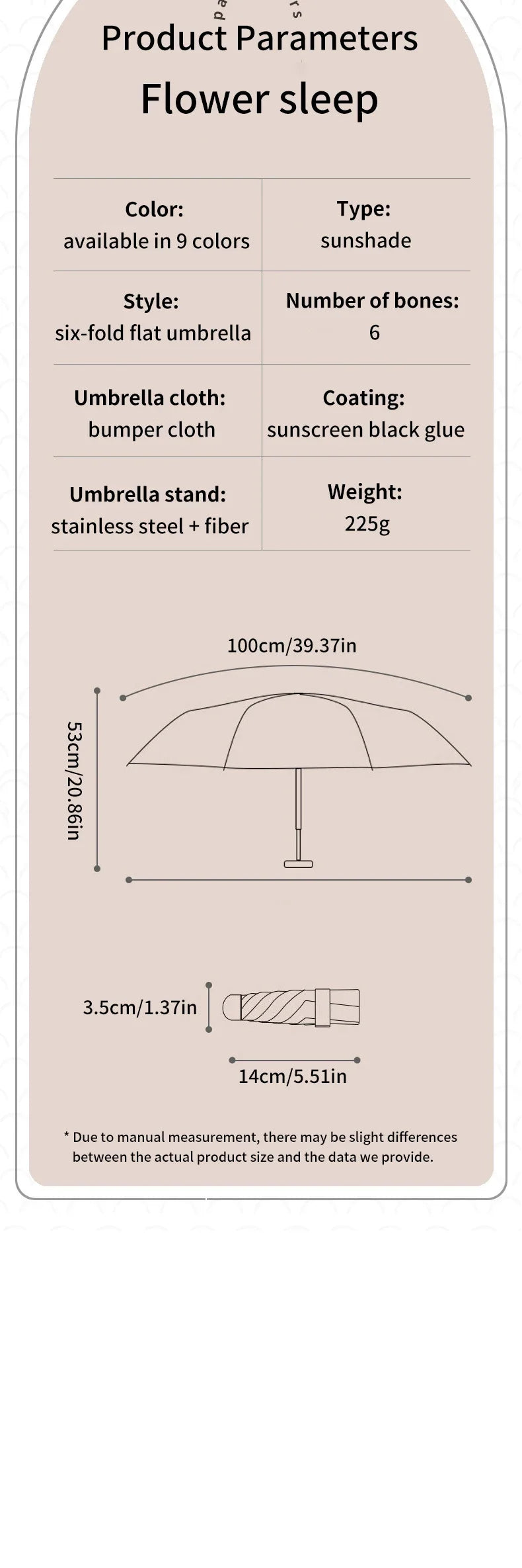 A solid color umbrella with a capsule box and a foldable umbrella for easy travel The umbrella is suitable for both sunny and r