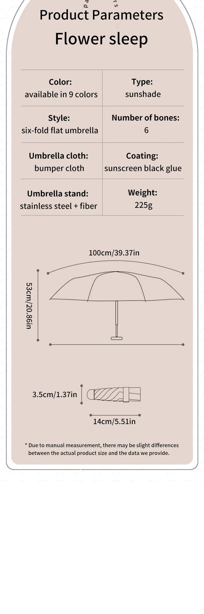 A solid color umbrella with a capsule box and a foldable umbrella for easy travel The umbrella is suitable for both sunny and r