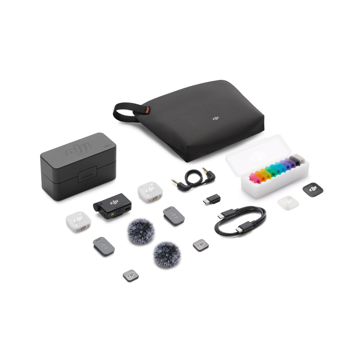 Wireless Microphone System with 48 Hour Battery Life Charging Case and Active Noise Cancelling