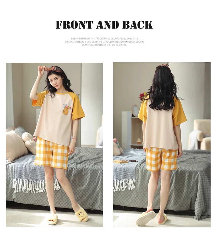 Women’s Winter Corduroy Cotton Pajama Set – Cute, Comfortable, Loose Long Sleeve Loungewear