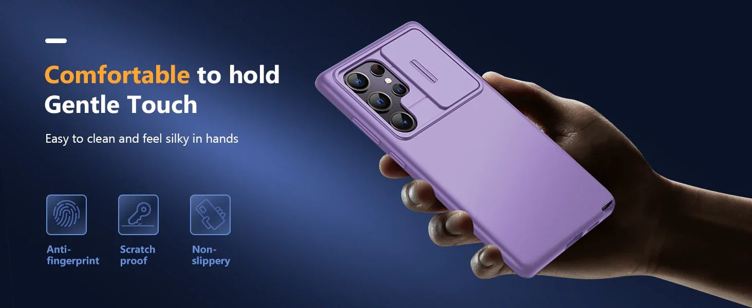 For Samsung Galaxy S24 Ultra Case with Camera Cover Screen Protector Military Drop Protection Shockproof Slim Matte Phone Case