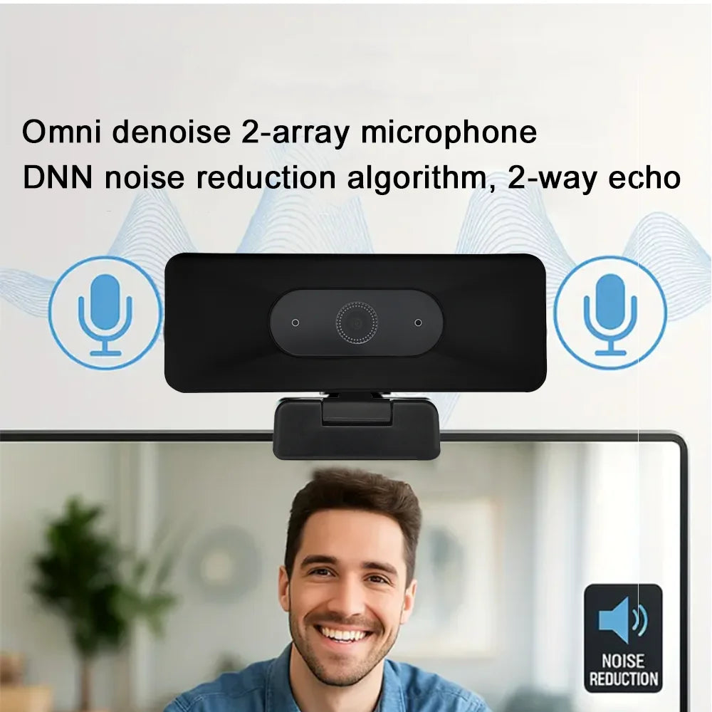 4K UHD Webcam 10X Zoom Web Cam for Pc 13MP Autofocus USB Camera with Microphone for Laptop Online Teaching Video Conference