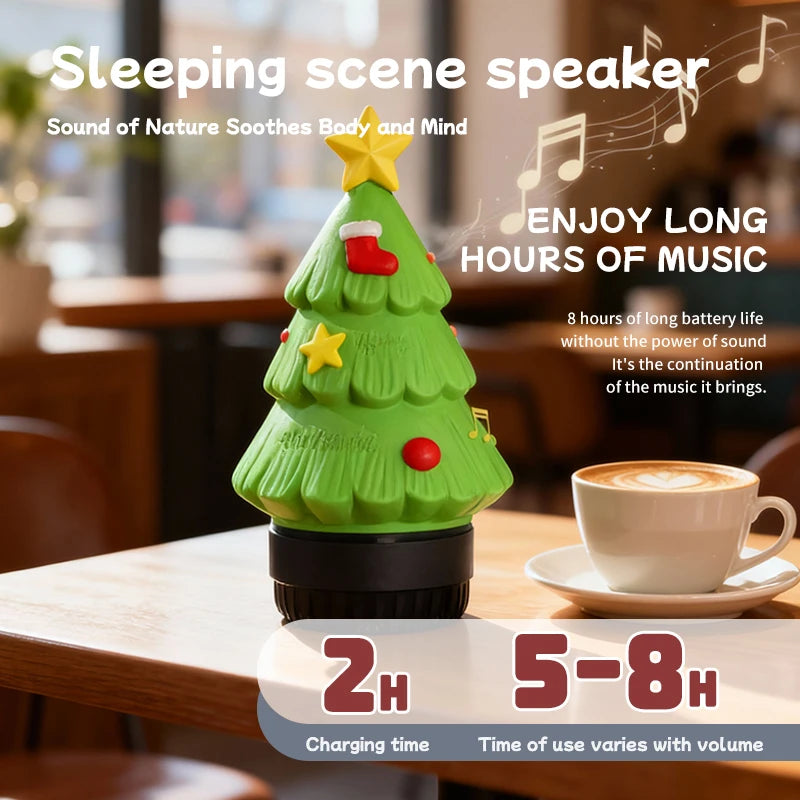 Christmas Eve Light Mini High Fidelity Bluetooth 5.3 Speaker TWS Connection Stereo Rechargeable LED Desk Lamp Christmas Gift