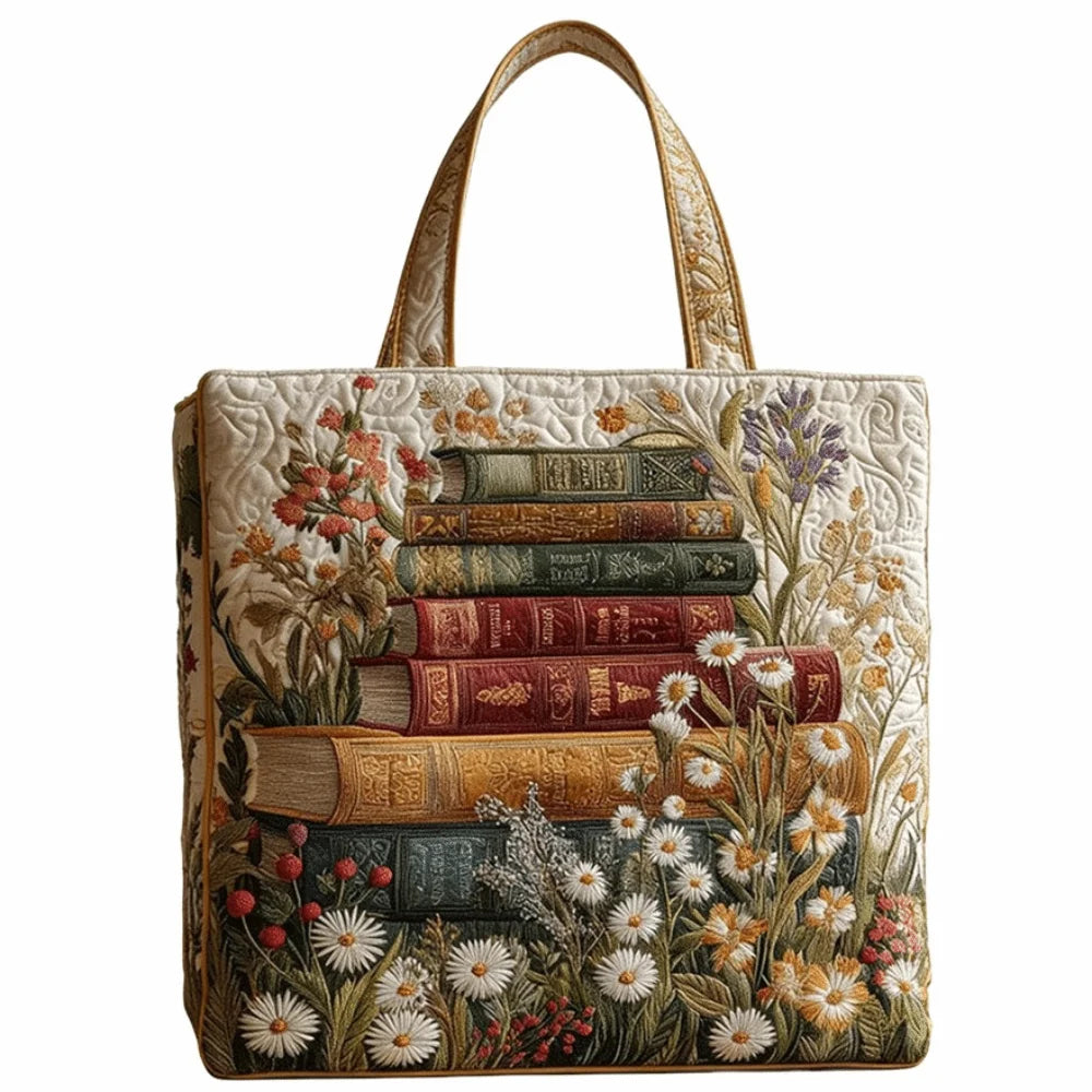 Vintage Quilted Tote Bag Large Capacity 3D Printed Shoulder Handbag