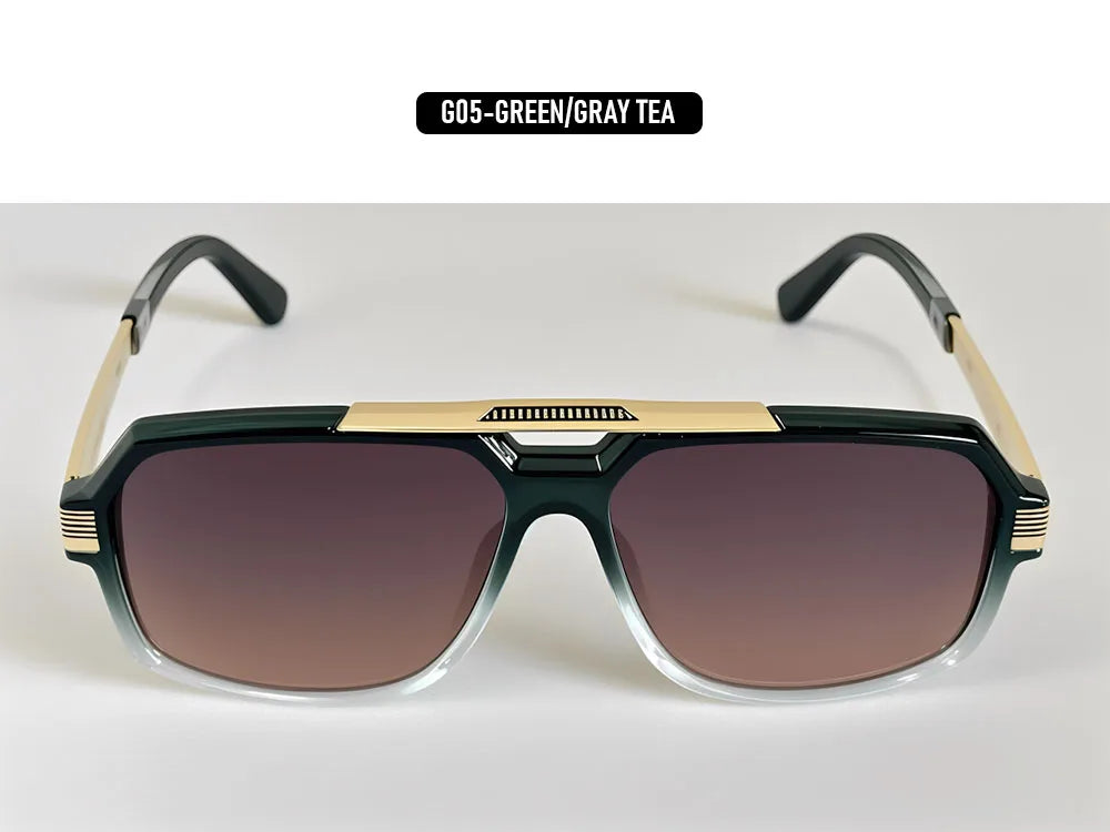 Square Metal Frame Sunglasses With UV400 Protection