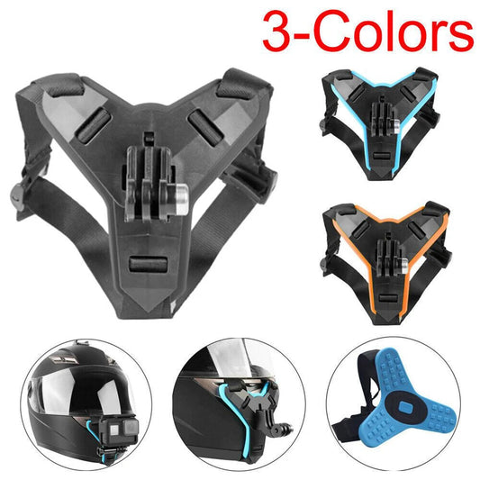Motorcycle Helmet Chin Strap Mount Adjustable Action Camera Holder for Sports Recording
